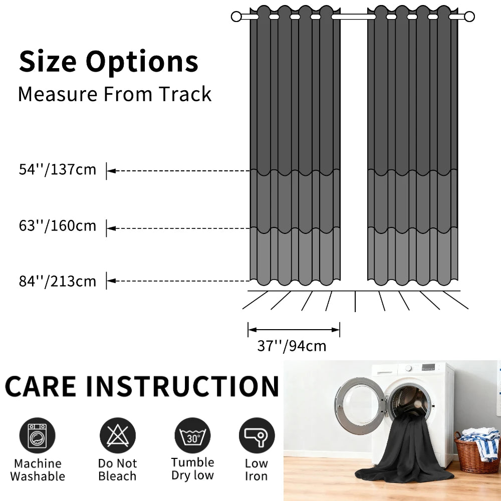 Blackout Curtains 100% Light Blocking Thermal Insulated Curtains